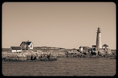 Boston Harbor Lighthouse -Sepia Tone